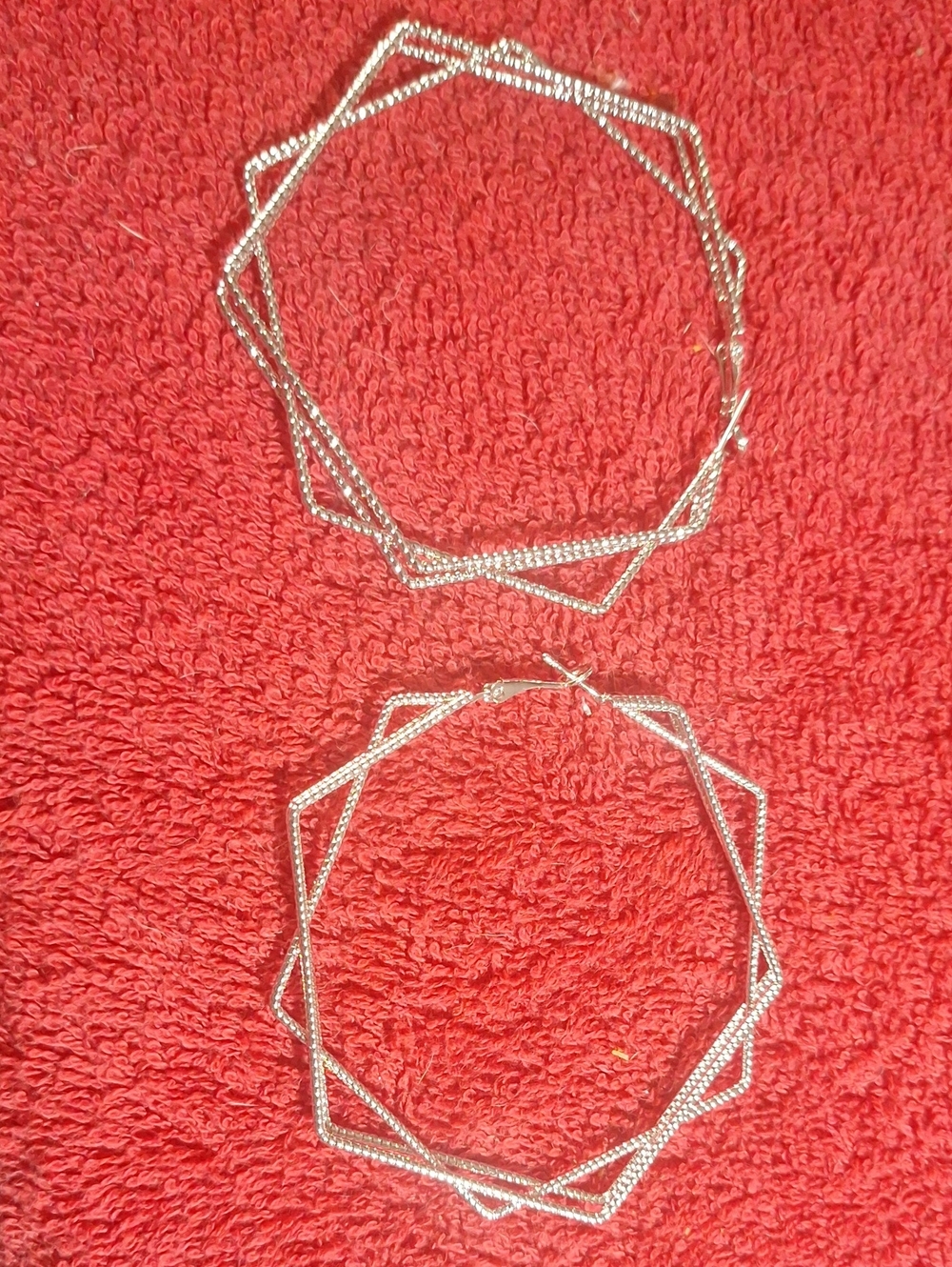 Silver-Tone Geometric Hoop Earrings - Women Jewelry